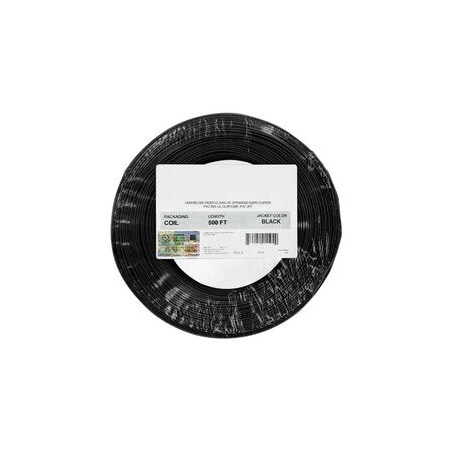 Cable Wholesale Security/Alarm Wire, Black, 22/4 (22AWG 4 Conductor), Stranded, CMR / Inwall rated, Coil Pack,  10K4-04222BF